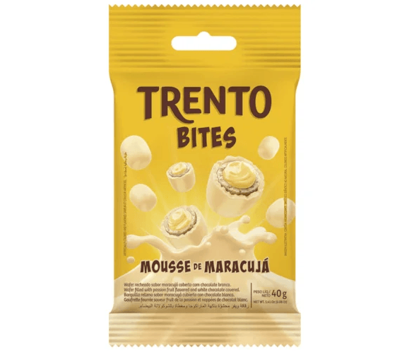 Trento Bites Mousse de Maracujá Wafer Chocolate Peccin 40g